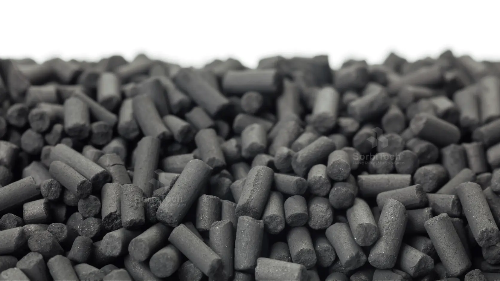Cylindrical activated carbon pellets in industrial application